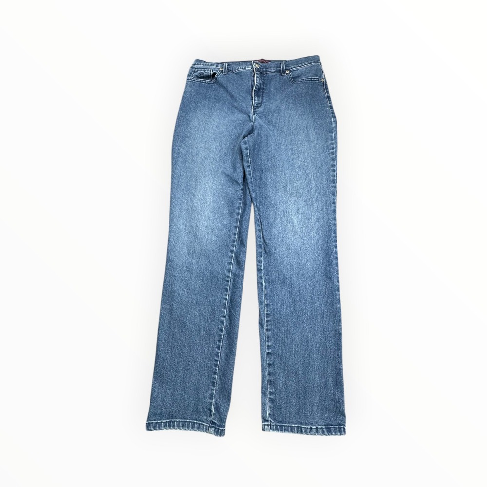 Gloria Vanderbilt Jeans Womens 14 Blue Amanda Straight Leg High Rise Denim